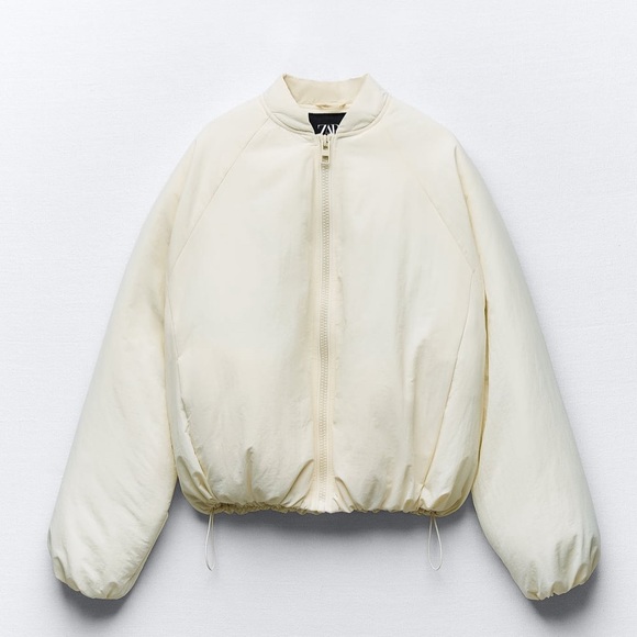 water repellent oversizes bomber jacket ecru - Picture 5 of 14